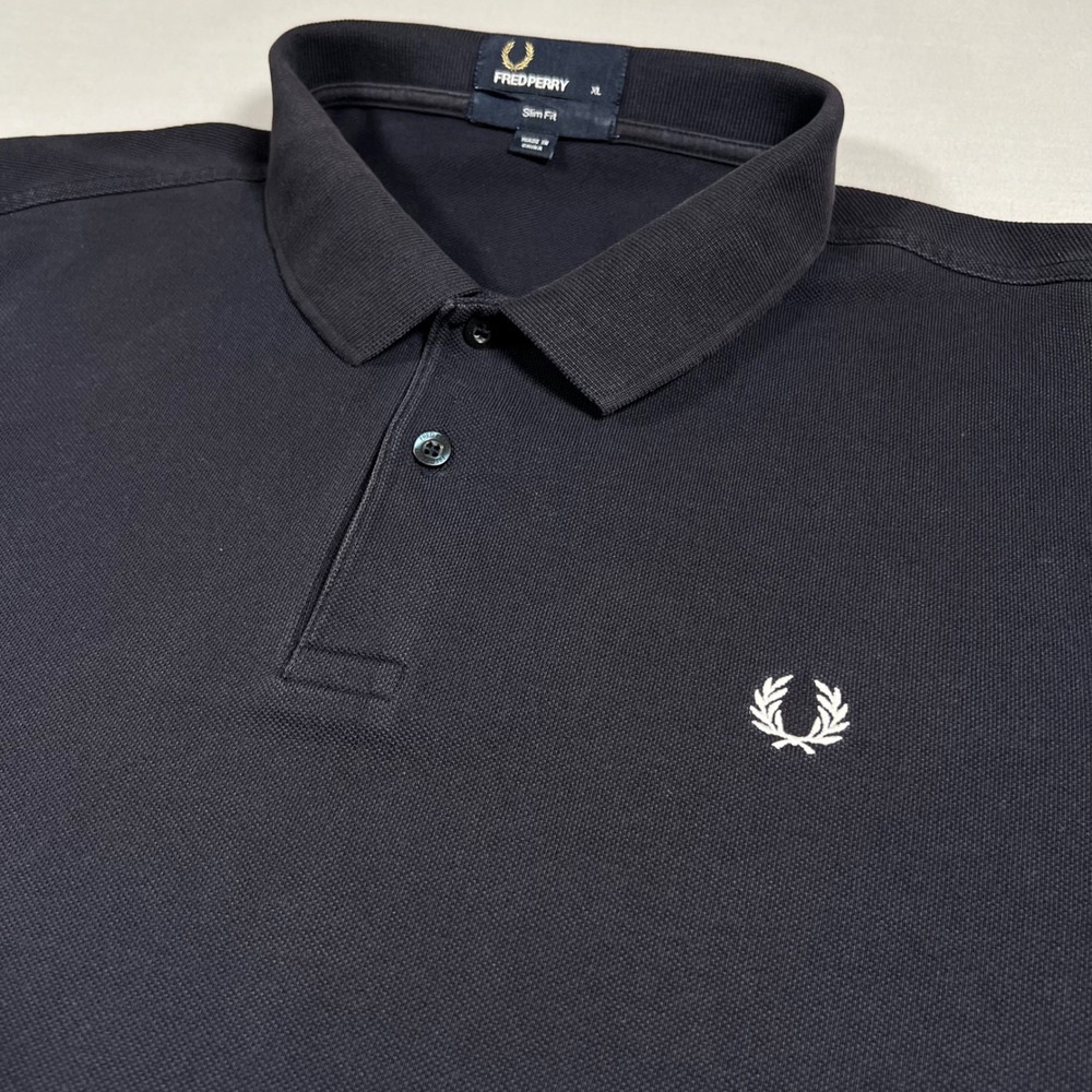 Fred Perry Mens Slim Fit Polo Shirt Navy Blue Cotton M6000 XL